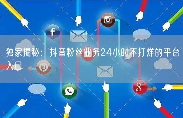 独家揭秘：抖音粉丝业务24小时不打烊的平台入口