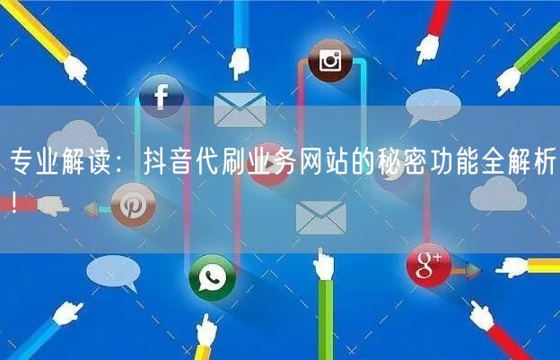 专业解读：抖音代刷业务网站的秘密功能全解析！