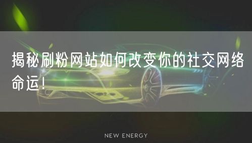 揭秘刷粉网站如何改变你的社交网络命运！