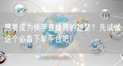 想要成为快手直播界的翘楚？先试试这个必备下单平台吧！