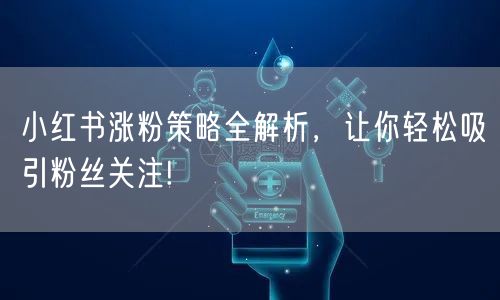 小红书涨粉策略全解析，让你轻松吸引粉丝关注!