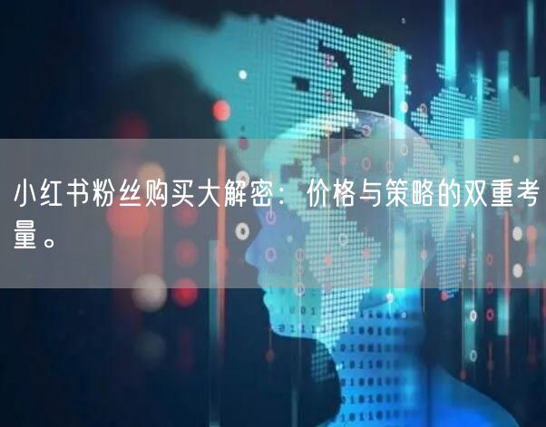 小红书粉丝购买大解密：价格与策略的双重考量。