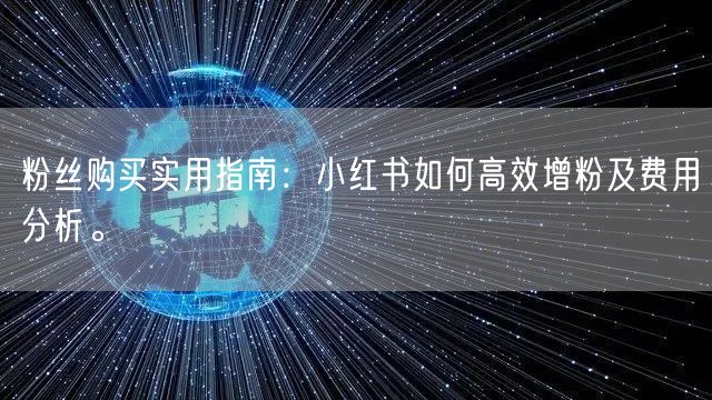 粉丝购买实用指南：小红书如何高效增粉及费用分析。