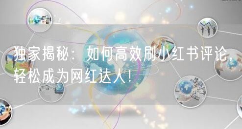 独家揭秘：如何高效刷小红书评论，轻松成为网红达人！
