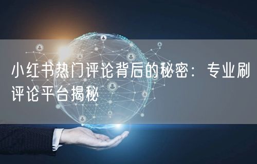 小红书热门评论背后的秘密：专业刷评论平台揭秘