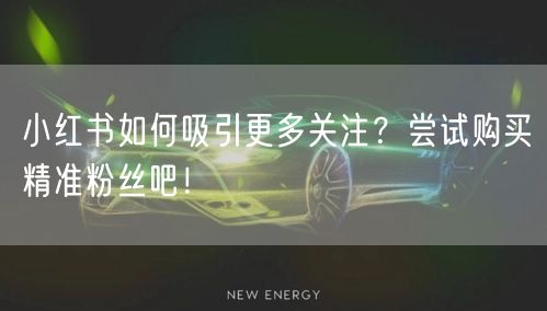 小红书如何吸引更多关注？尝试购买精准粉丝