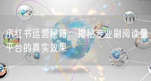 小红书运营秘籍：揭秘专业刷阅读量平台的真