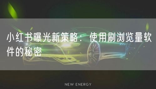 小红书曝光新策略：使用刷浏览量软件的秘密