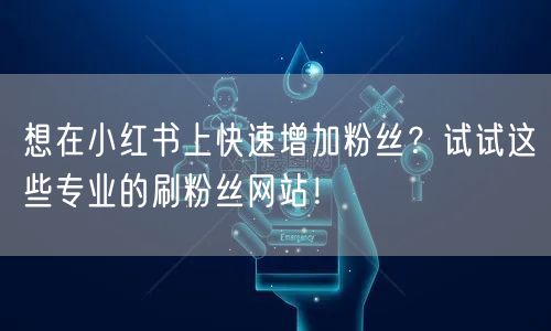想在小红书上快速增加粉丝？试试这些专业的