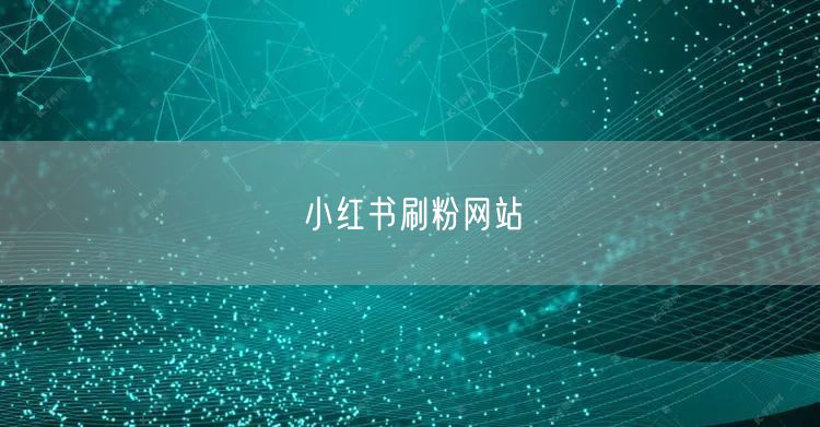 小红书刷粉网站