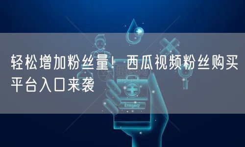 轻松增加粉丝量！西瓜视频粉丝购买平台入口来袭