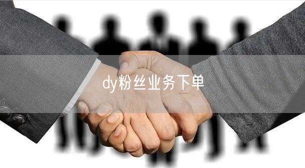 dy粉丝业务下单