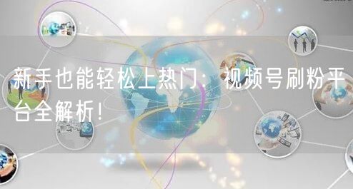 新手也能轻松上热门：视频号刷粉平台全解析！