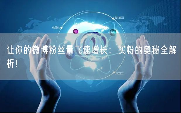 让你的微博粉丝量飞速增长：买粉的奥秘全解析！