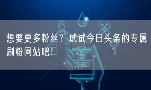 想要更多粉丝？试试今日头条的专属刷粉网站吧！