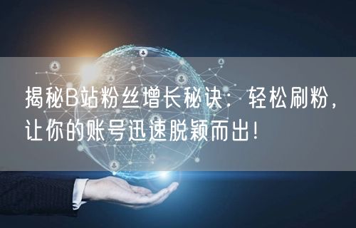 揭秘B站粉丝增长秘诀：轻松刷粉，让你的账号迅速脱颖而出！