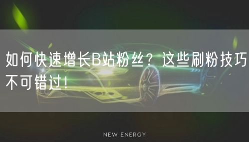 如何快速增长B站粉丝？这些刷粉技巧不可错过！