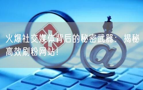 火爆社交媒体背后的秘密武器：揭秘高效刷粉网站！