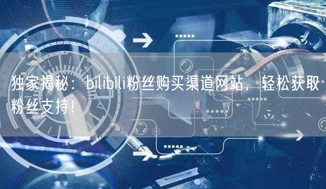 独家揭秘：bilibili粉丝购买渠道网站，轻松获取粉丝支持！