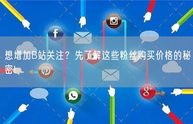 想增加B站关注？先了解这些粉丝购买价格的
