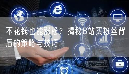 不花钱也能涨粉？揭秘B站买粉丝背后的策略与技巧