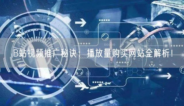 B站视频推广秘诀：播放量购买网站全解析！