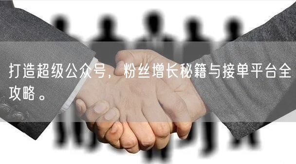 打造超级公众号，粉丝增长秘籍与接单平台全攻略。