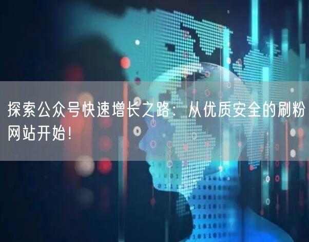 探索公众号快速增长之路：从优质安全的刷粉网站开始！