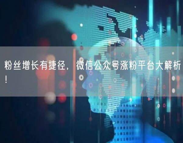 粉丝增长有捷径，微信公众号涨粉平台大解析！